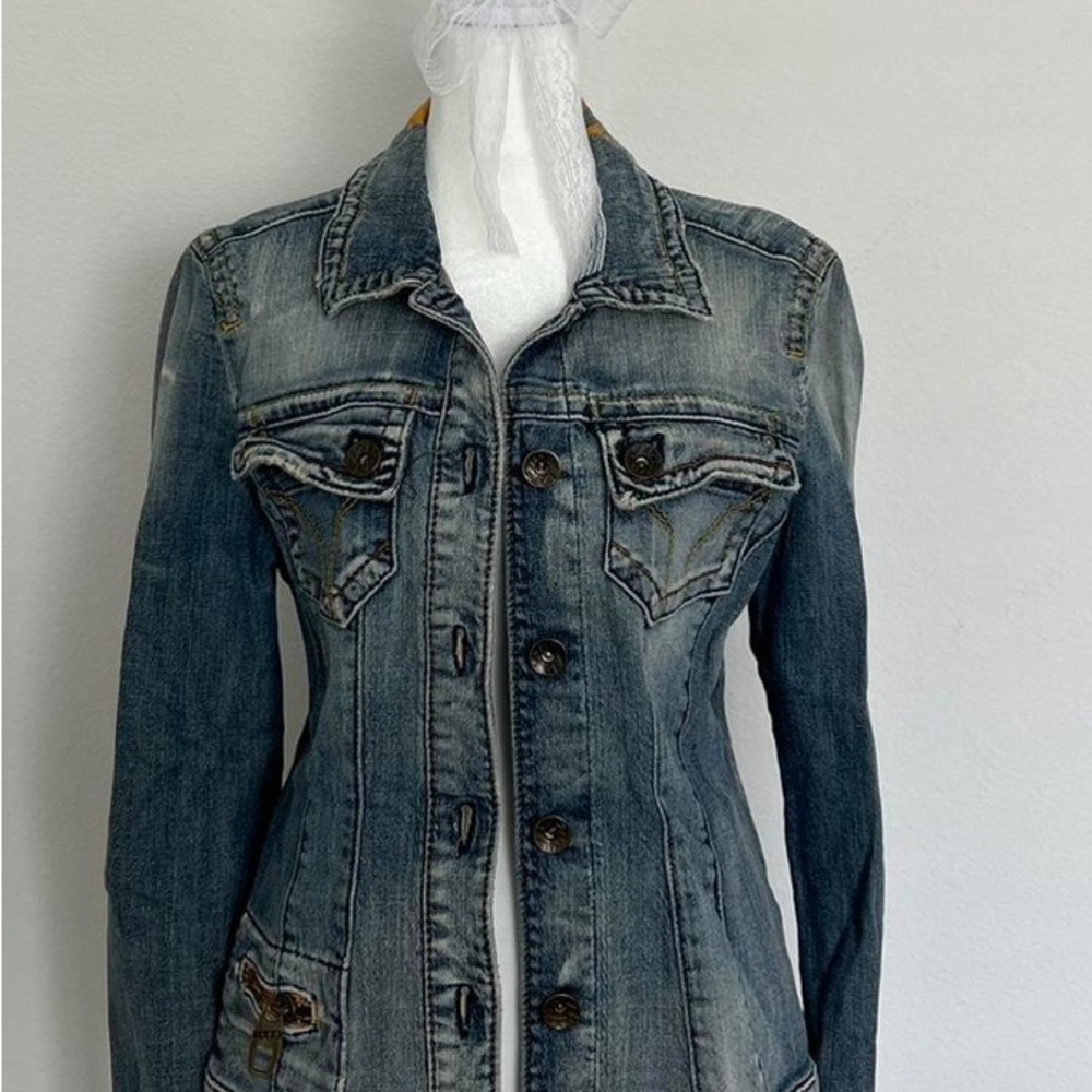 Miss Sixty Light Wash Diesel Style Jean Jacket. Size M - Picture 1 of 7